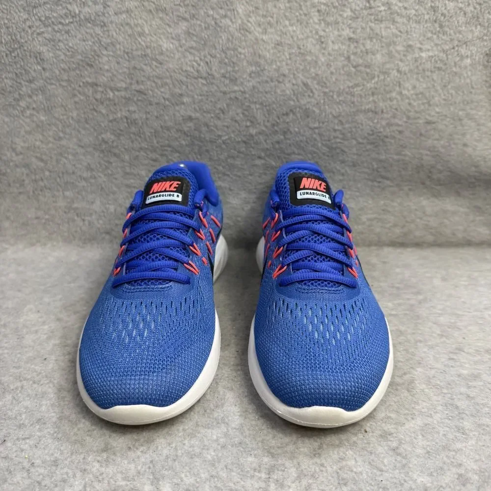 Nike Lunarglide 8 Womens Shoes Size 7.5 Blue & White Running Sneakers AA8677-406
